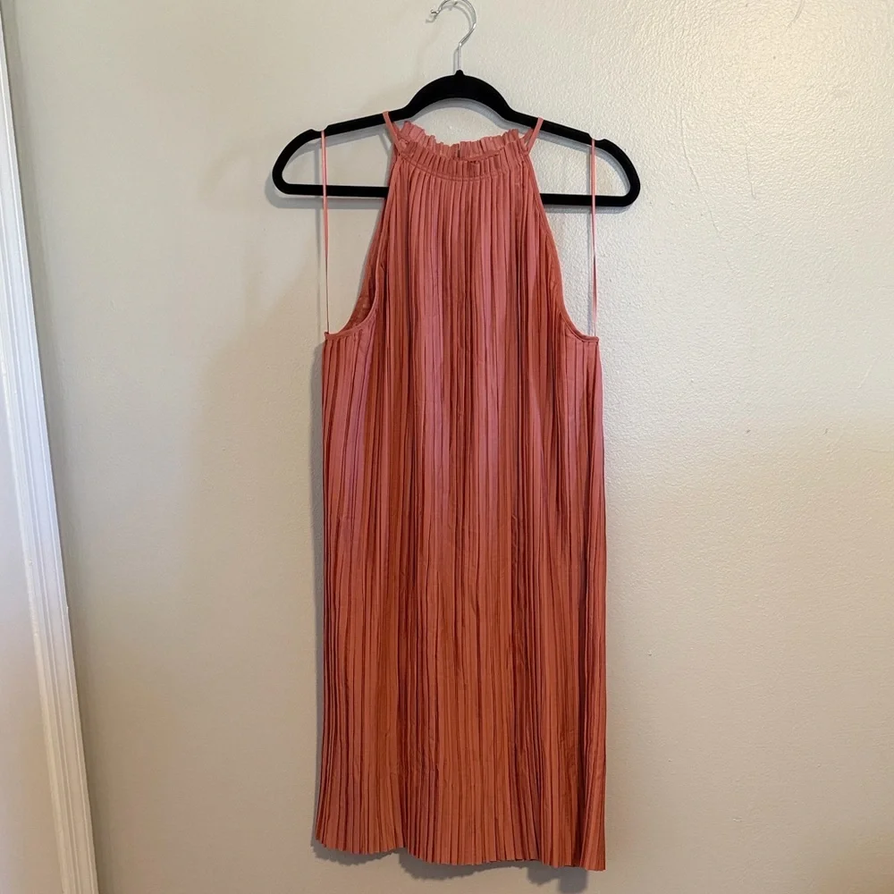 NWT Banana Republic Pleated Halter Mini Dress - Rust - Picture 4 of 7